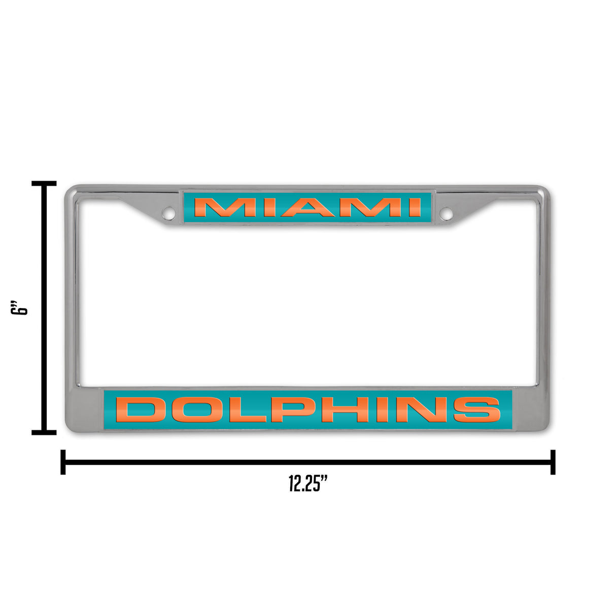 NFL Miami Dolphins Laser Cut Chrome License Plate Frame Fan Gear NFL Miami Dolphins