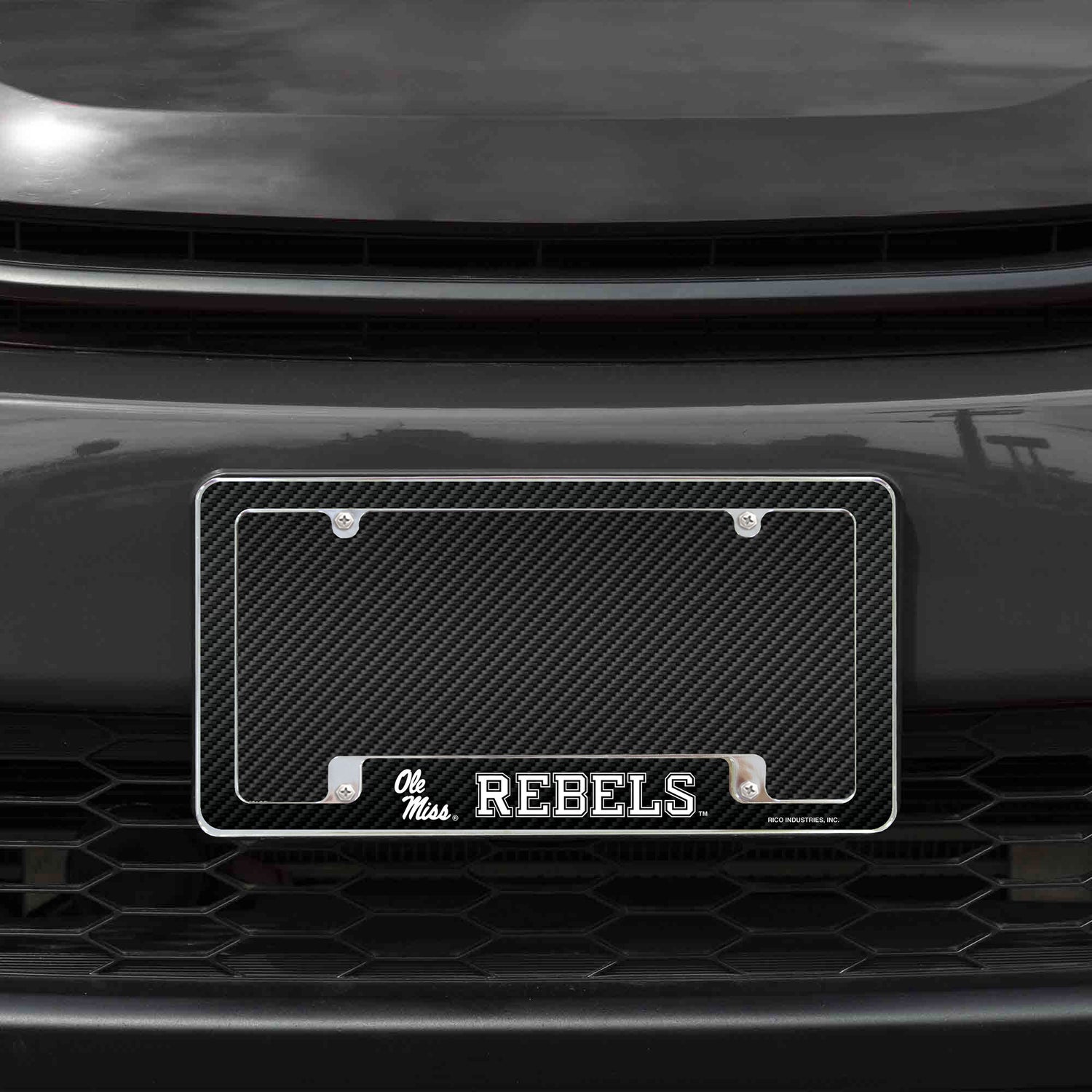 NCAA Mississippi Rebels - Ole Miss All Over Chrome License Plate Frame Fan Gear NCAA Mississippi Rebels