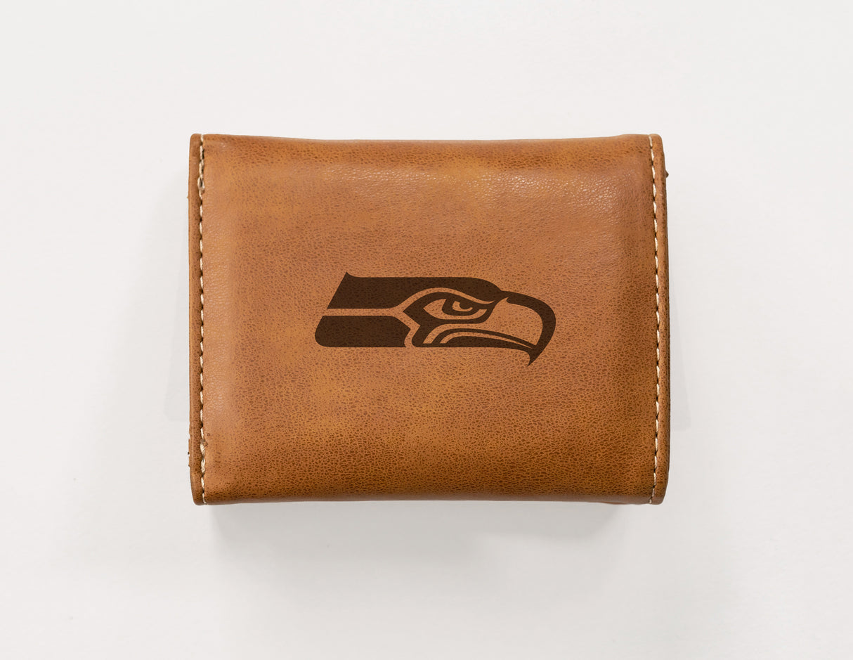 NFL Seattle Seahawks Laser Engraved Trifold Wallet Fan Gear NFL Seattle Seahawks