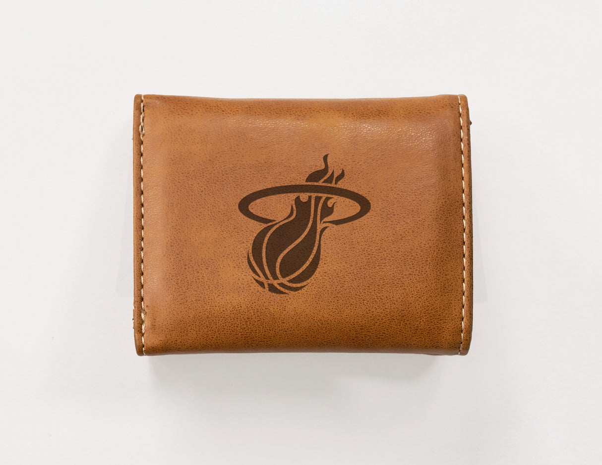 NBA Miami Heat Laser Engraved Trifold Wallet Fan Gear NBA Miami Heat