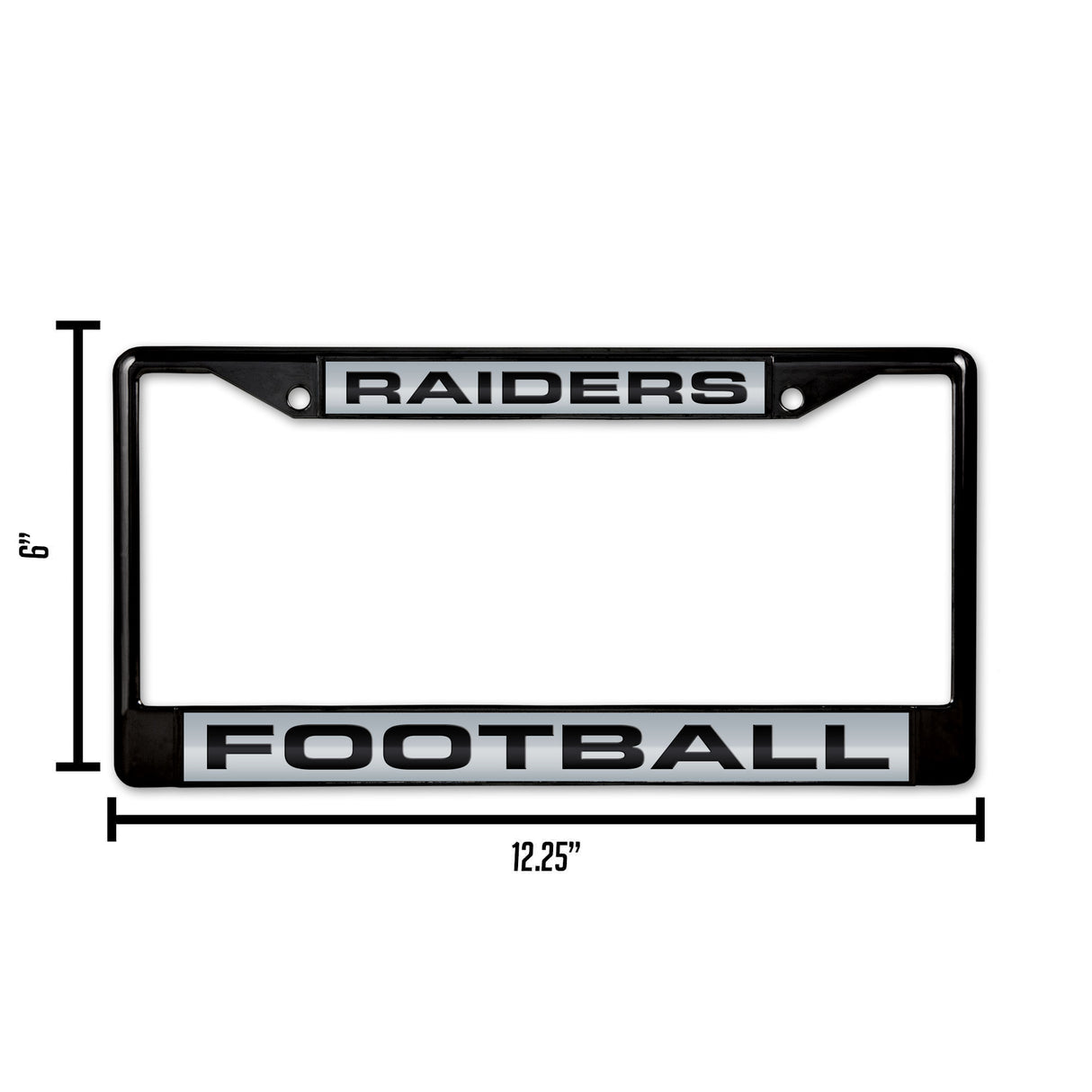 NFL Las Vegas Raiders Laser Cut Black Chrome License Plate Frame Fan Gear NFL Las Vegas Raiders