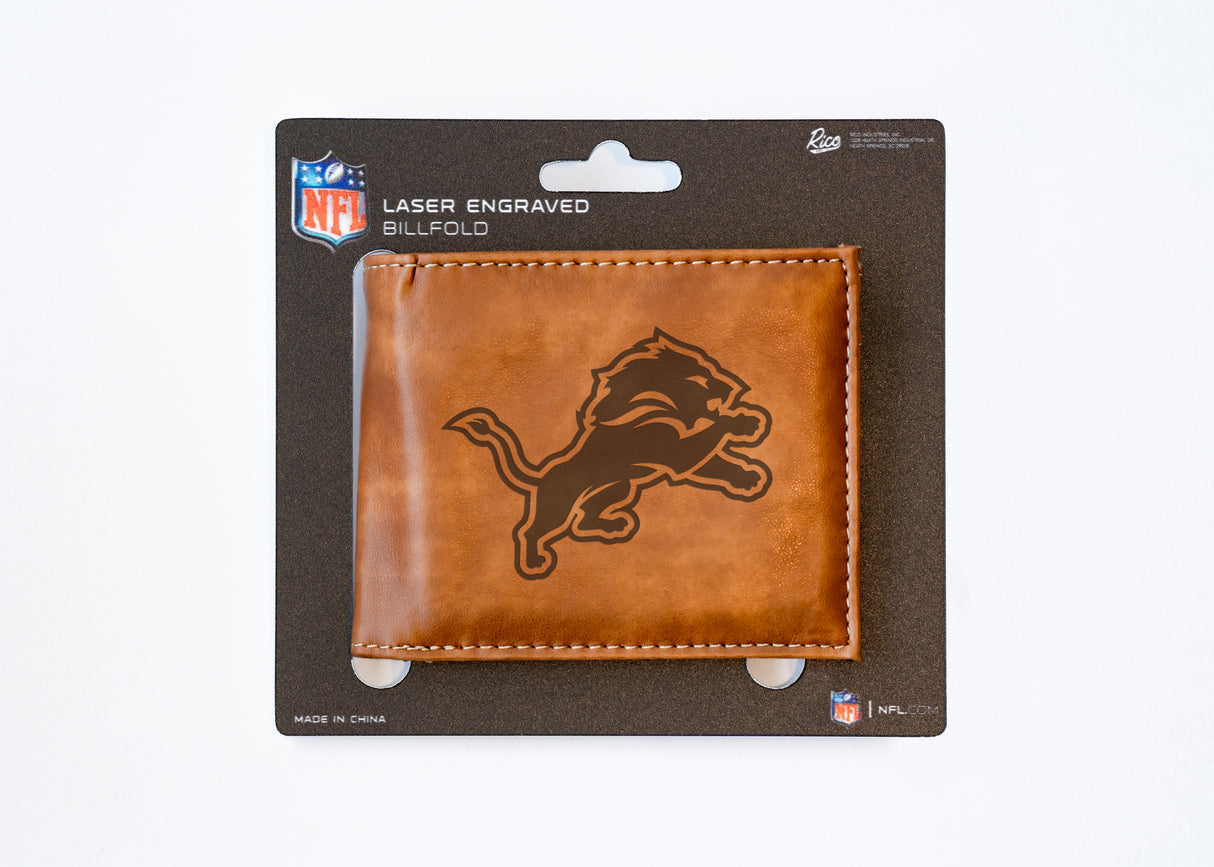 NFL Detroit Lions Laser Engraved Bill-Fold Fan Gear NFL Detroit Lions