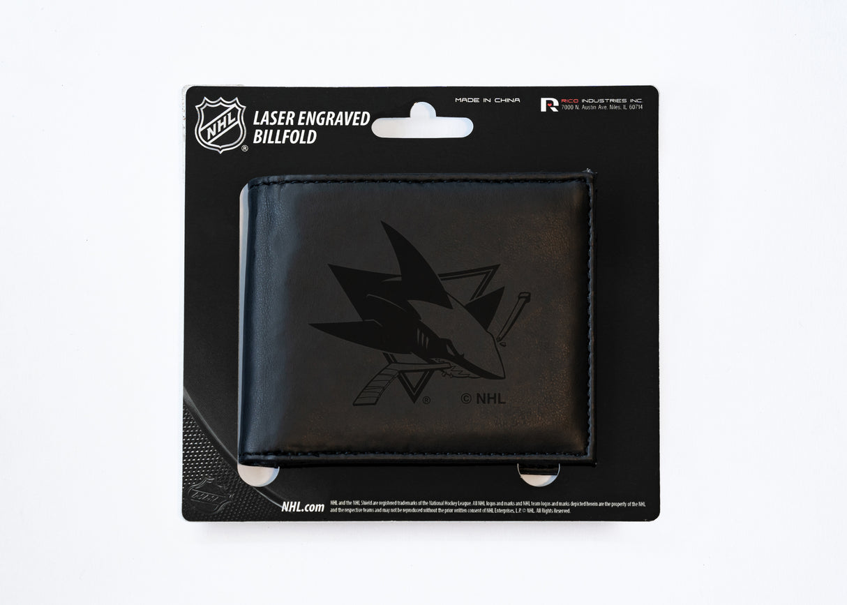 NHL San Jose Sharks Laser Engraved Billfold Fan Gear NHL San Jose Sharks