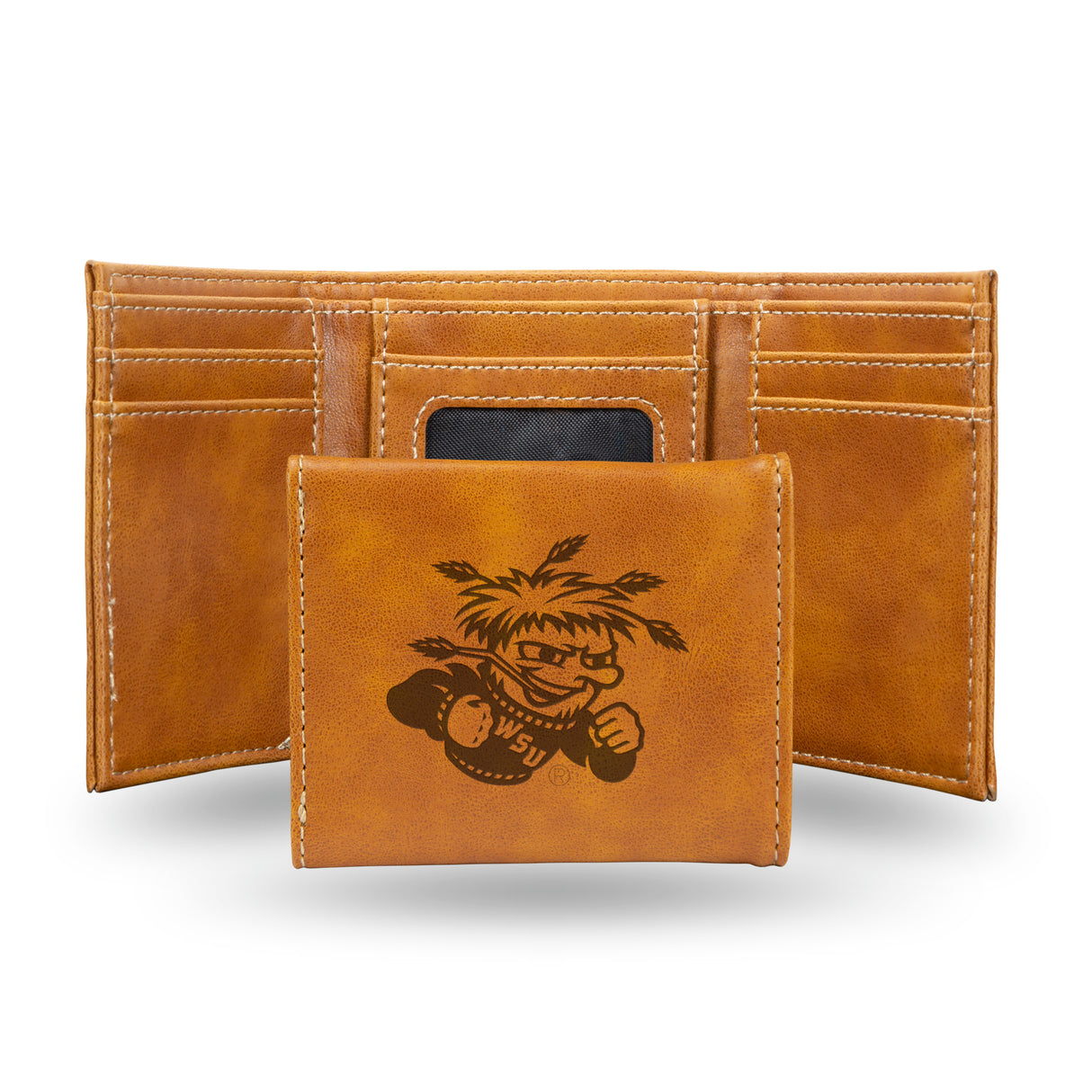 NCAA Wichita State Shockers Laser Engraved Tri-Fold Wallet Fan Gear NCAA Wichita State Shockers