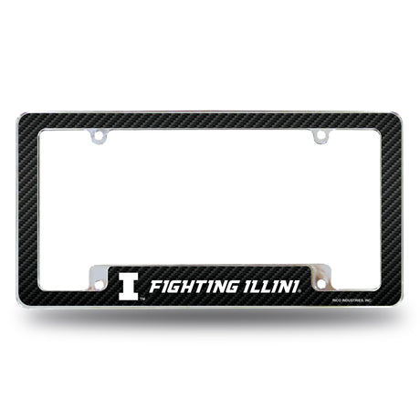NCAA Illinois Fighting Illini All Over Chrome License Plate Frame Fan Gear NCAA Illinois Fighting Illini