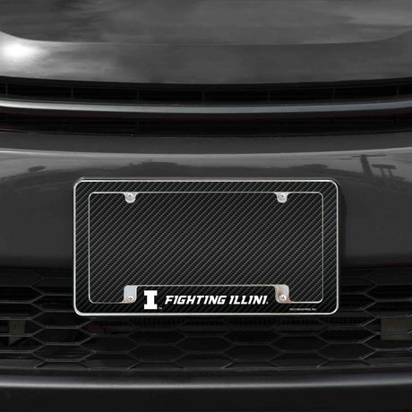 NCAA Illinois Fighting Illini All Over Chrome License Plate Frame Fan Gear NCAA Illinois Fighting Illini