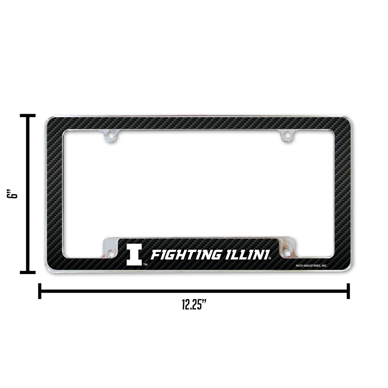NCAA Illinois Fighting Illini All Over Chrome License Plate Frame Fan Gear NCAA Illinois Fighting Illini