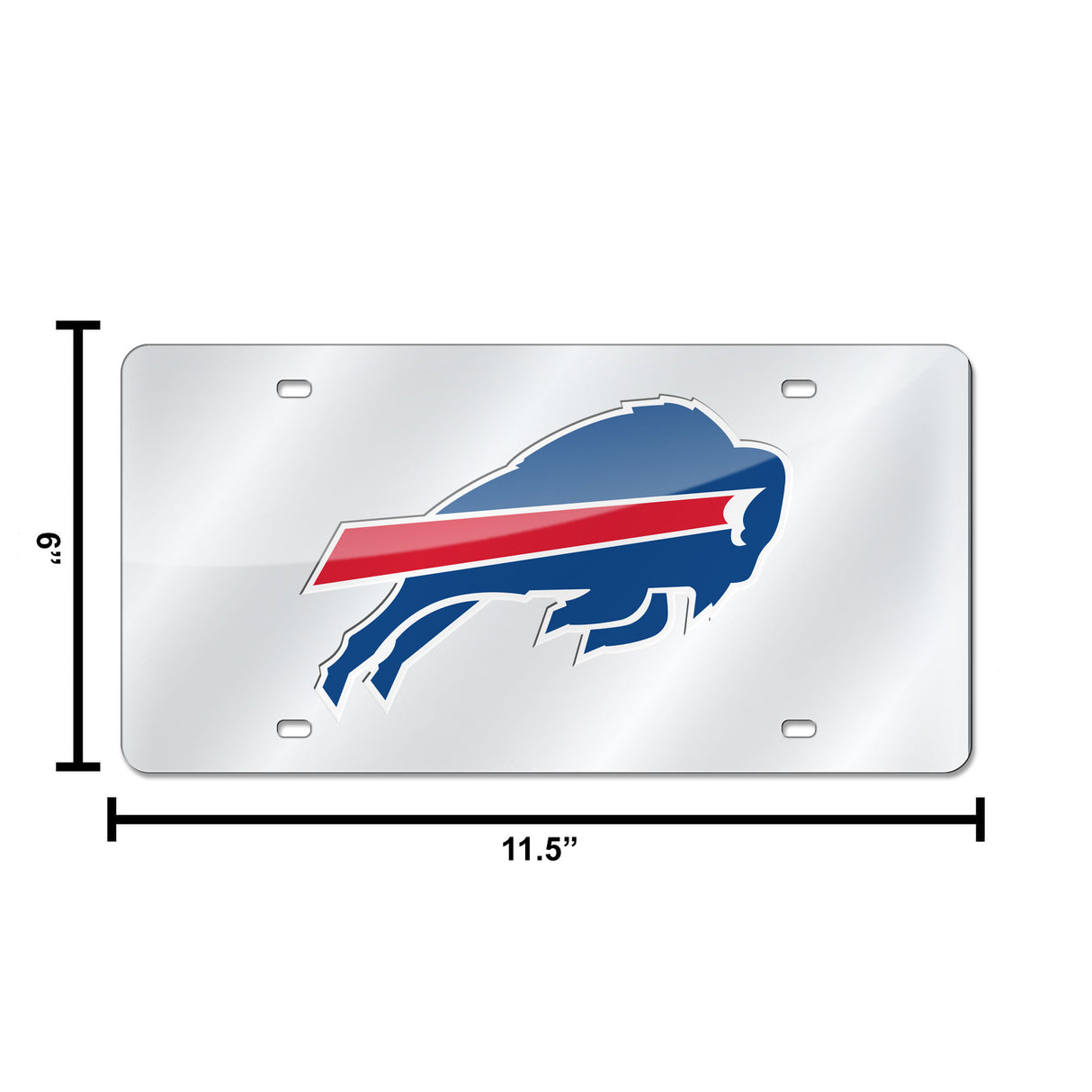 NFL Buffalo Bills Silver Laser Cut Automobile Tag Fan Gear NFL Buffalo Bills