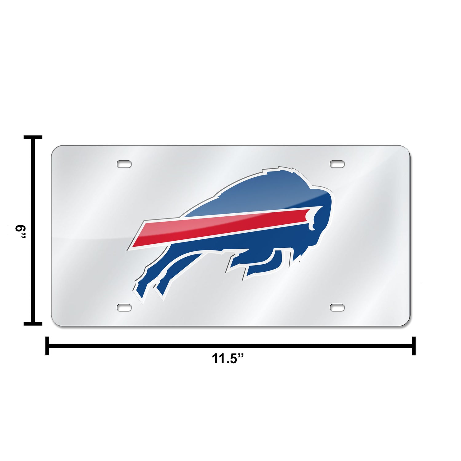 NFL Buffalo Bills Silver Laser Cut Automobile Tag Fan Gear NFL Buffalo Bills