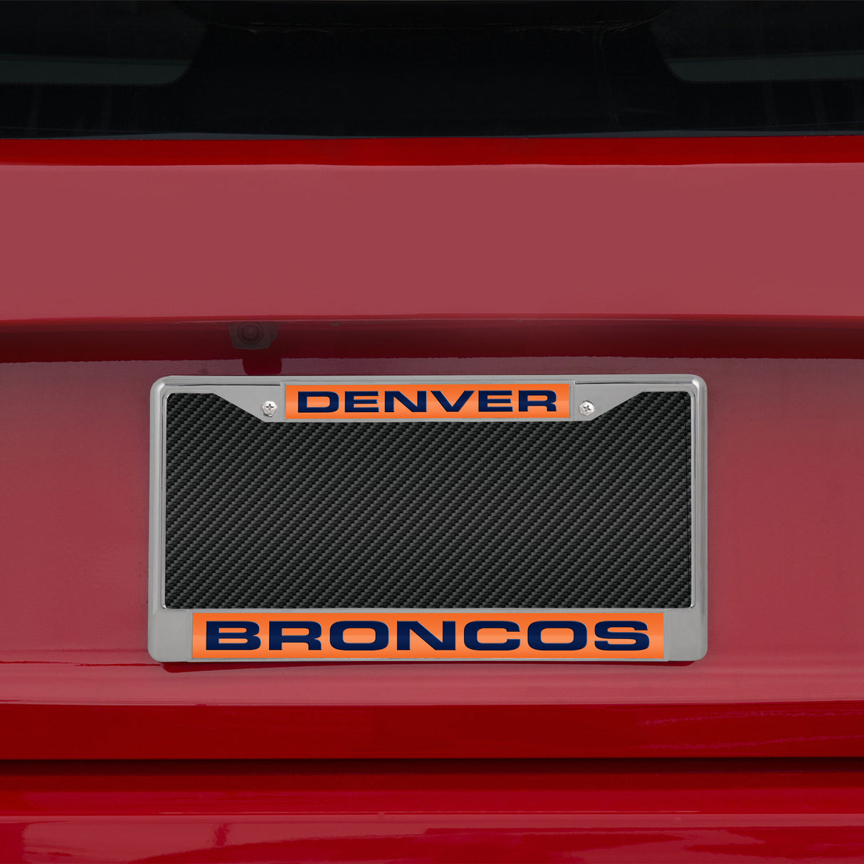 NFL Denver Broncos Laser Cut Chrome License Plate Frame Fan Gear NFL Denver Broncos