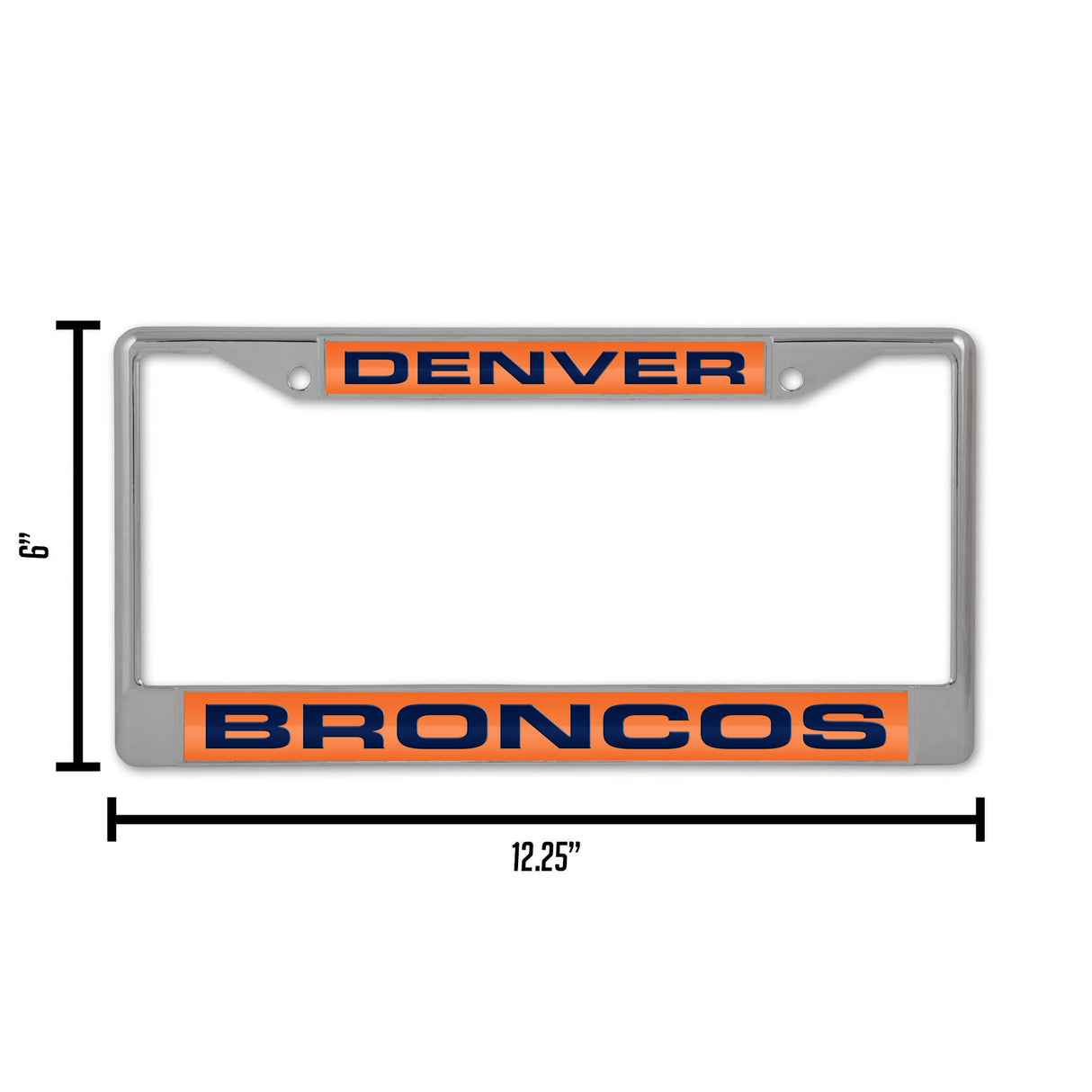 NFL Denver Broncos Laser Cut Chrome License Plate Frame Fan Gear NFL Denver Broncos