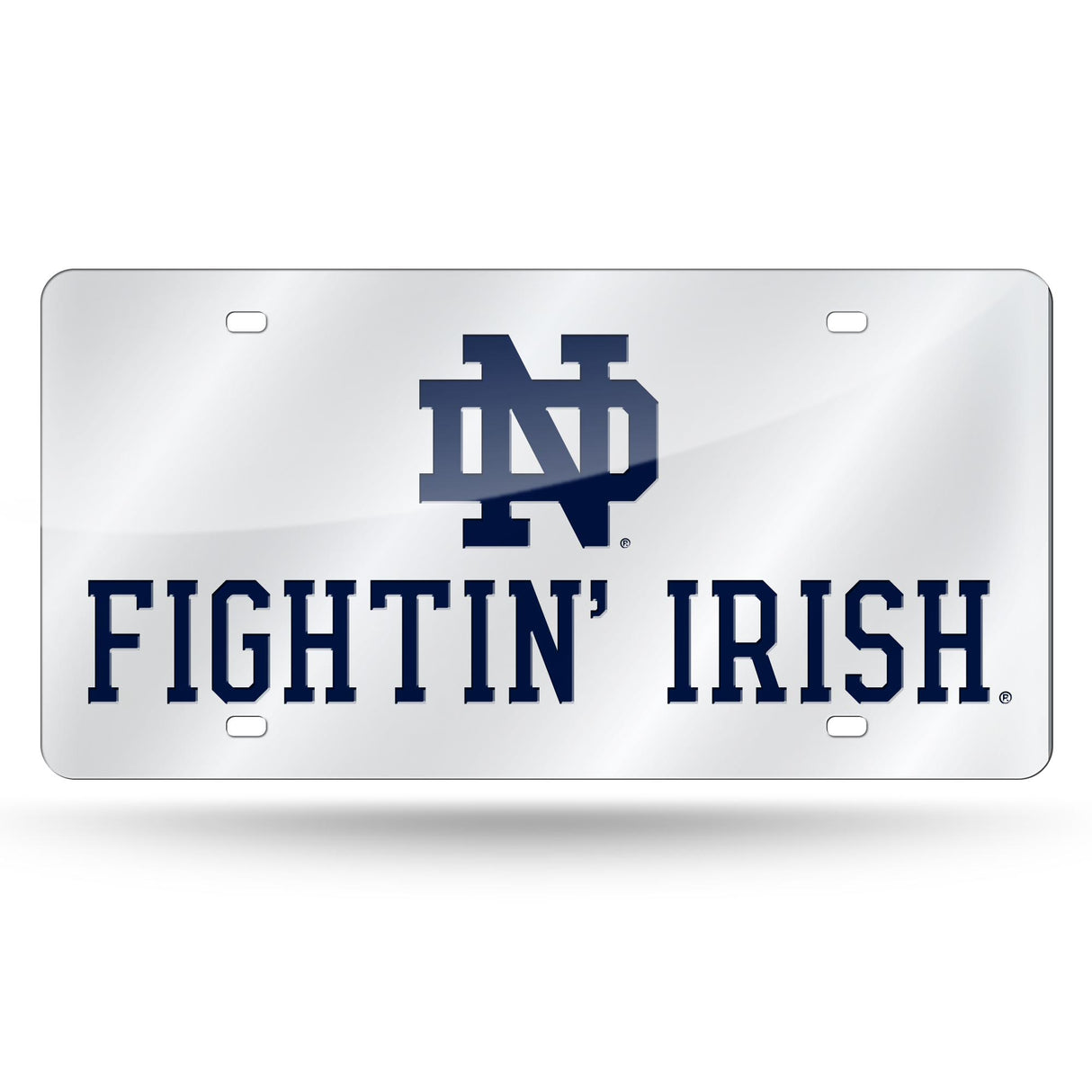 NCAA Notre Dame Fighting Irish - ND Silver Laser Cut Automobile Tag Fan Gear NCAA Notre Dame Fighting Irish