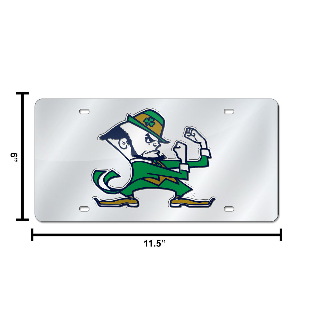 NCAA Notre Dame Fighting Irish - ND Silver Laser Cut Automobile Tag Fan Gear NCAA Notre Dame Fighting Irish