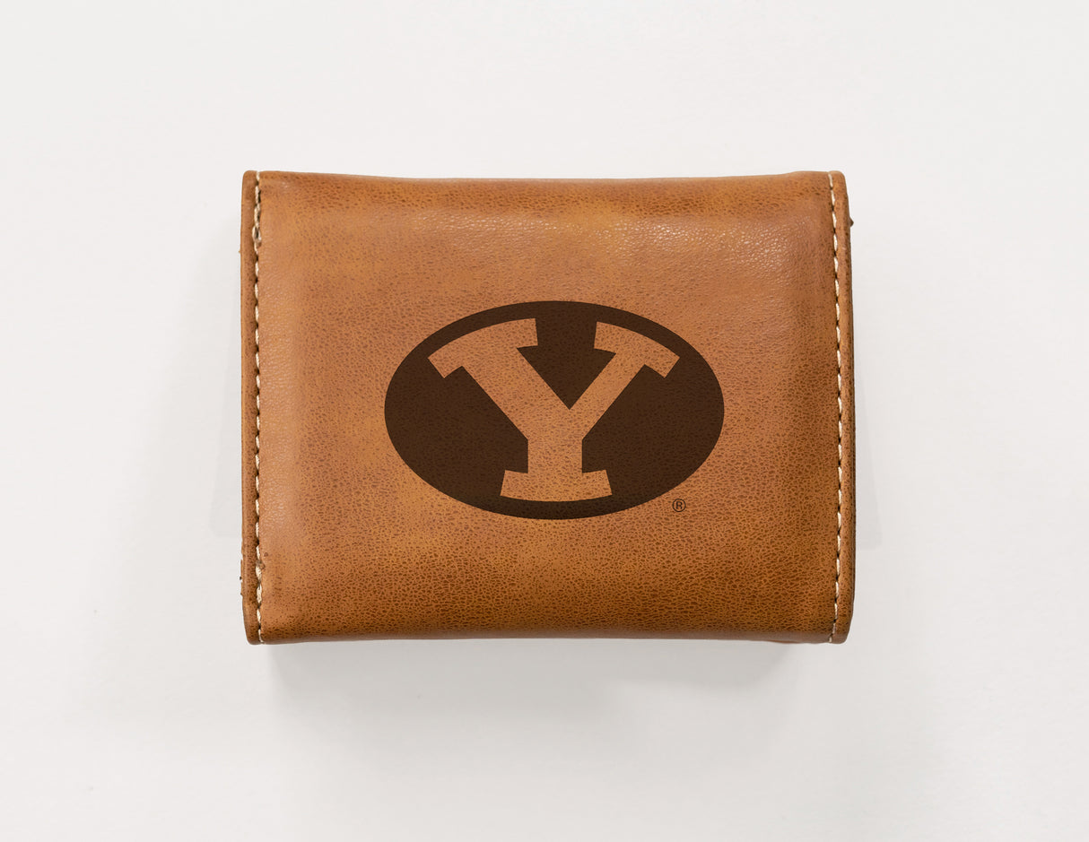 NCAA BYU Cougars Laser Engraved Tri-Fold Wallet Fan Gear NCAA BYU Cougars