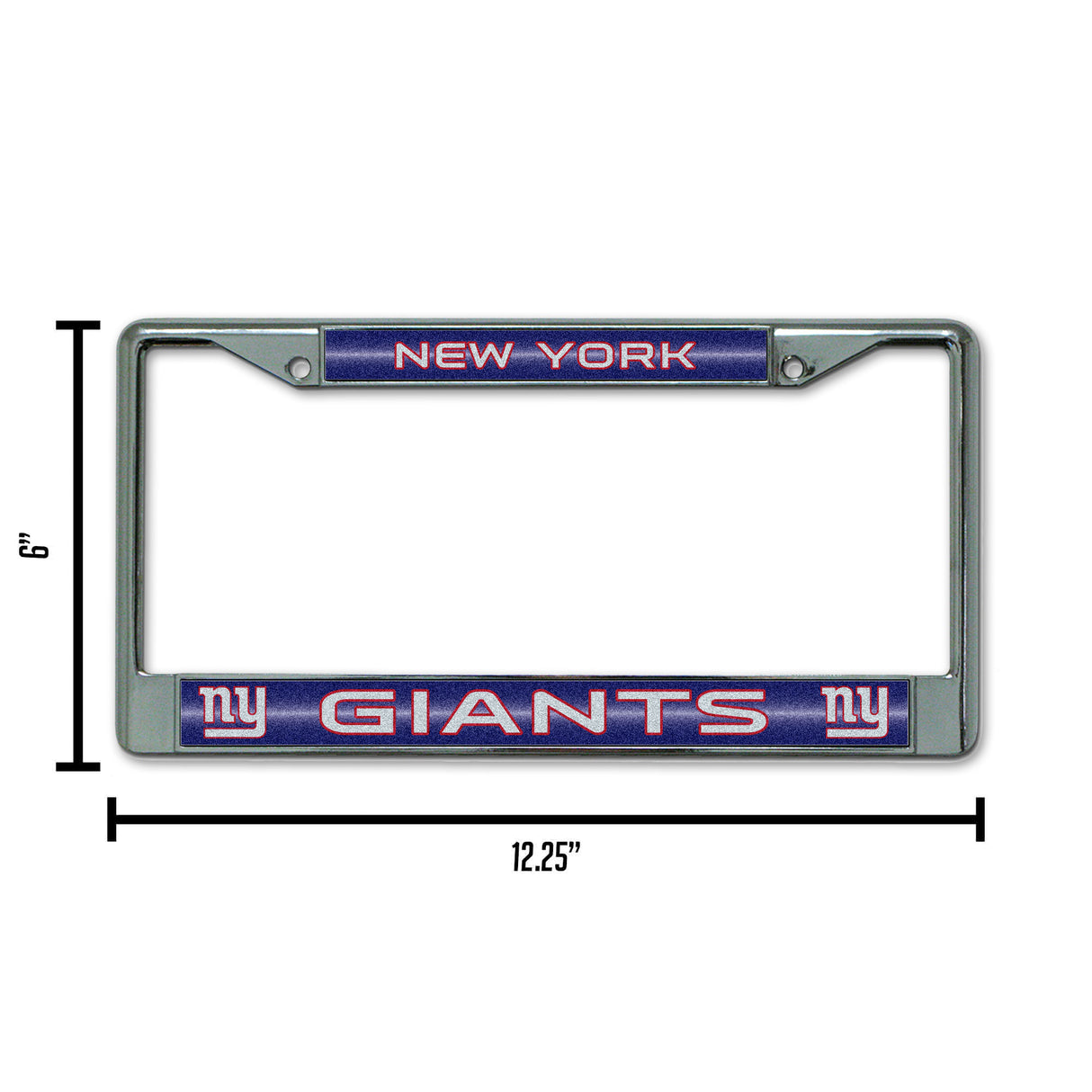 NFL New York Giants Chrome Glitter License Plate Frame Fan Gear NFL New York Giants