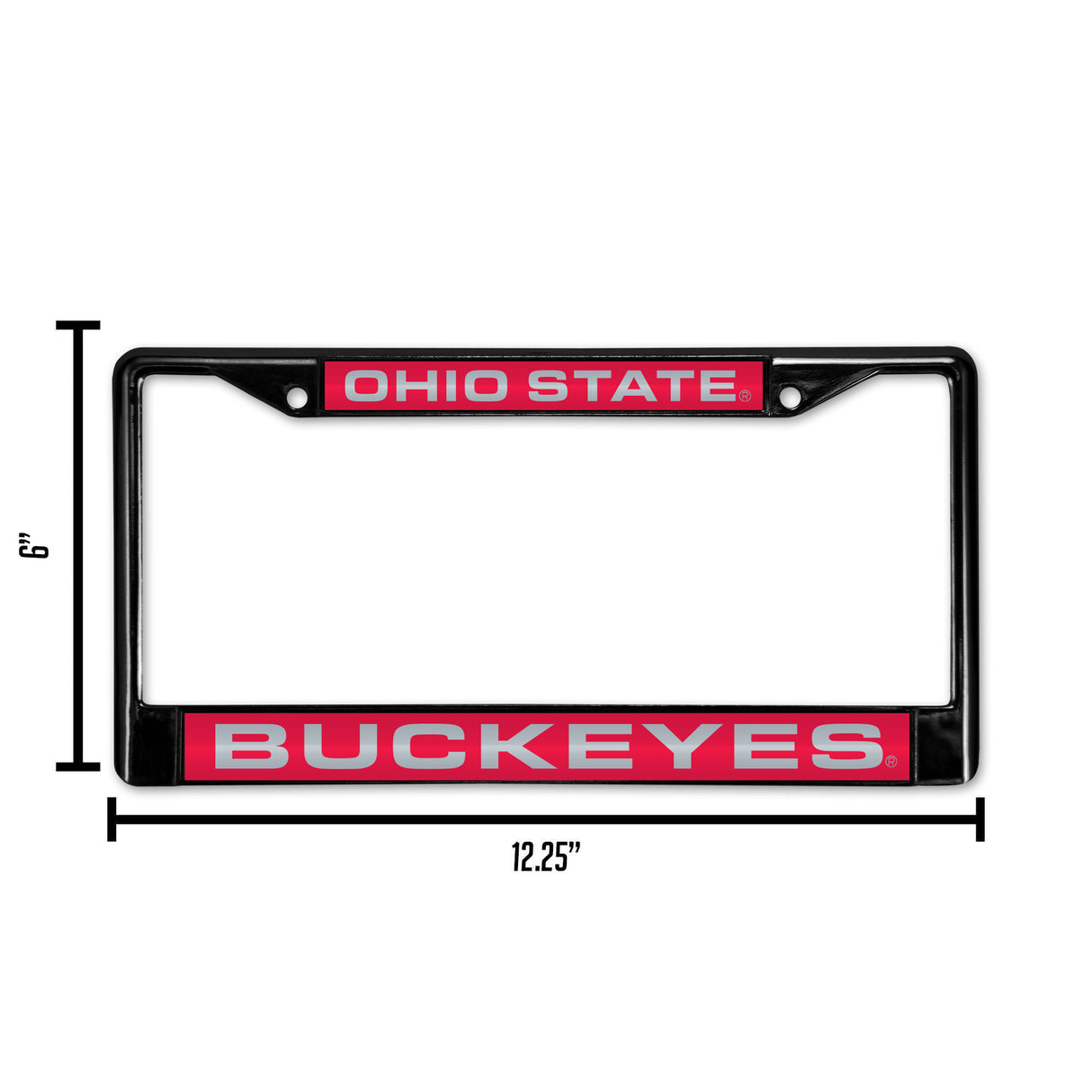 NCAA Ohio State Buckeyes Laser Cut Black Chrome License Plate Frame Fan Gear NCAA Ohio State Buckeyes