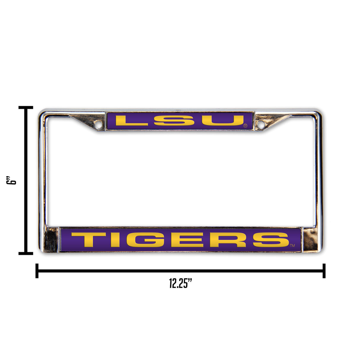 NCAA LSU Tigers Laser Cut Chrome License Plate Frame Fan Gear NCAA LSU Tigers