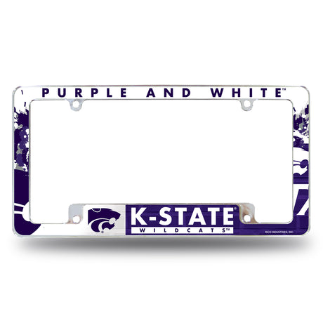 NCAA Kansas State Wildcats - KSU All Over Chrome License Plate Frame Fan Gear NCAA Kansas State Wildcats