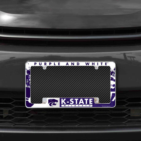 NCAA Kansas State Wildcats - KSU All Over Chrome License Plate Frame Fan Gear NCAA Kansas State Wildcats