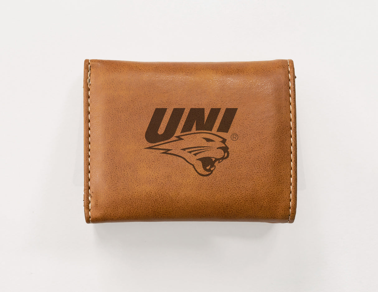 NCAA Northern Iowa Panthers Laser Engraved Tri-Fold Wallet Fan Gear NCAA Northern Iowa Panthers