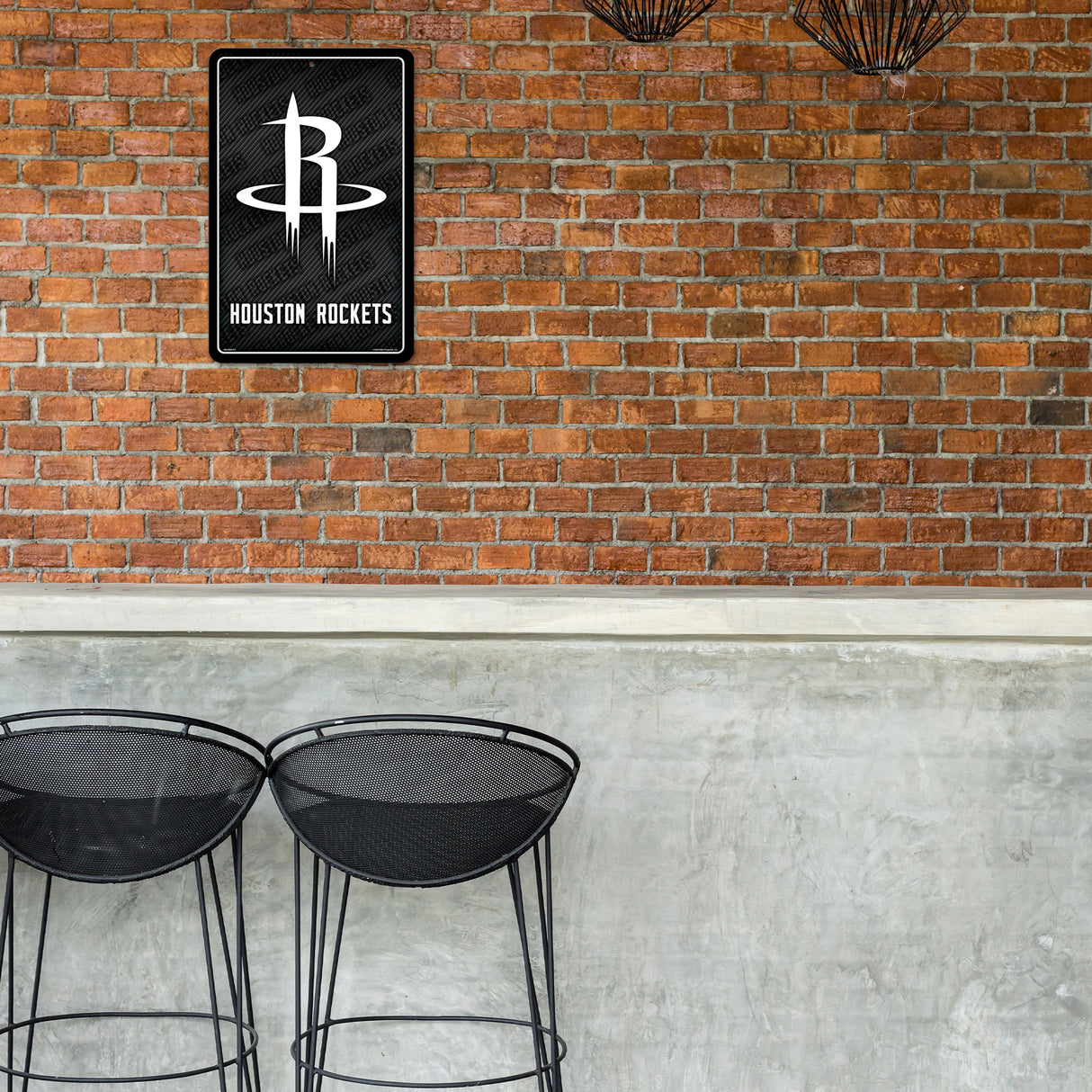 NBA Houston Rockets Large Metal Sign Fan Gear NBA Houston Rockets