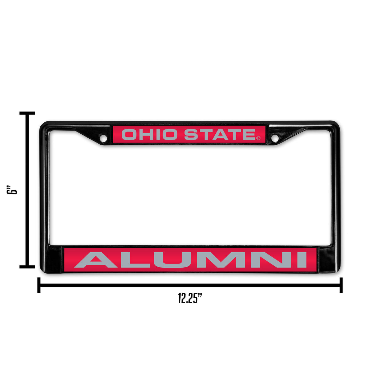 NCAA Ohio State Buckeyes Laser Cut Black Chrome License Plate Frame Fan Gear NCAA Ohio State Buckeyes