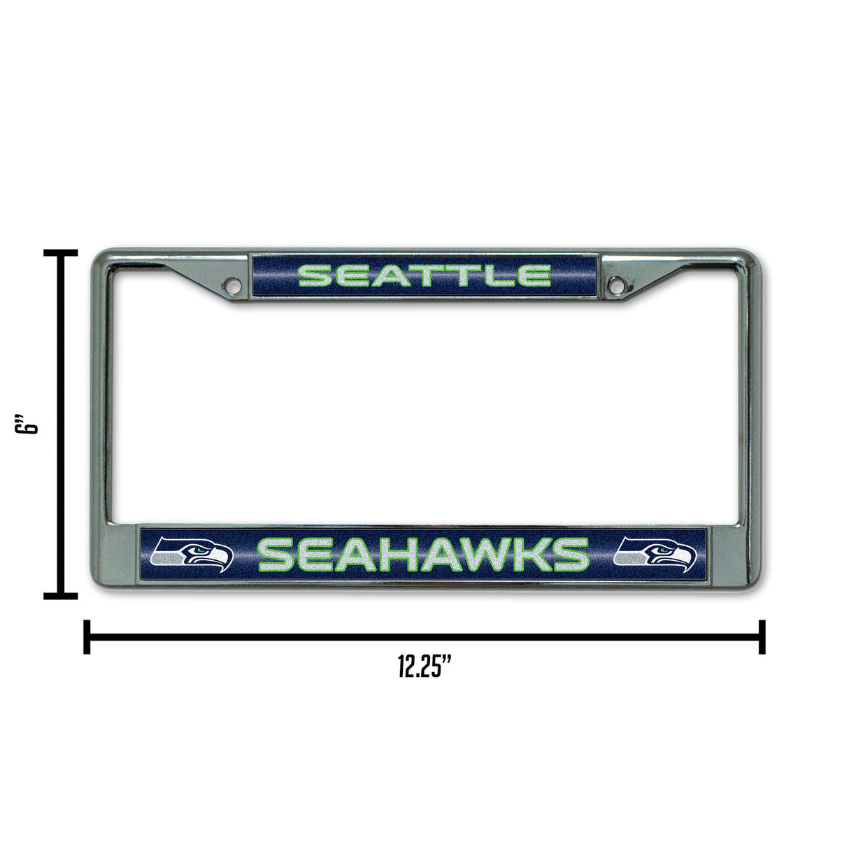 NFL Seattle Seahawks Chrome Glitter License Plate Frame Fan Gear NFL Seattle Seahawks
