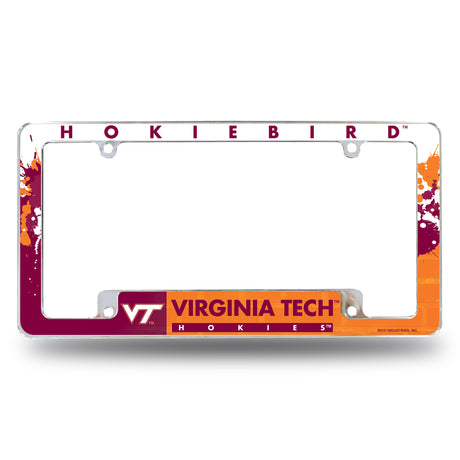 NCAA Virginia Tech Hokies All Over Chrome License Plate Frame Fan Gear NCAA Virginia Tech Hokies