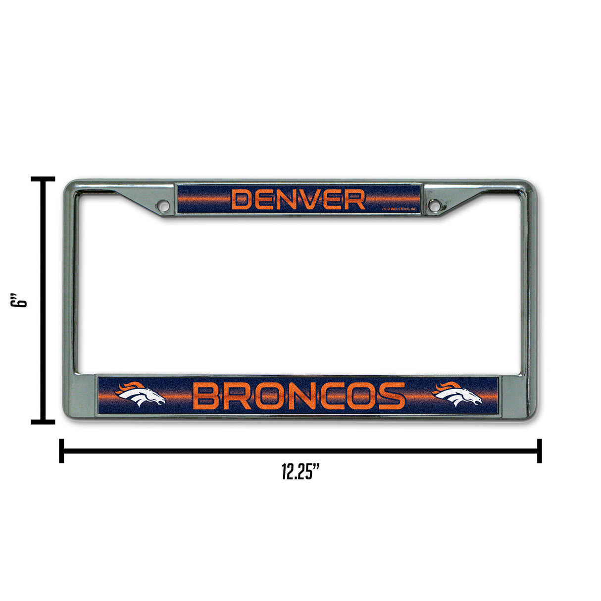 NFL Denver Broncos Chrome Glitter License Plate Frame Fan Gear NFL Denver Broncos