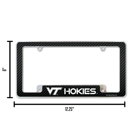 NCAA Virginia Tech Hokies All Over Chrome License Plate Frame Fan Gear NCAA Virginia Tech Hokies