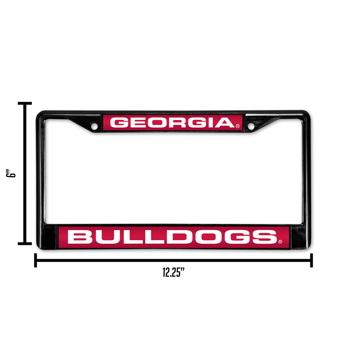 NCAA Georgia Bulldogs Laser Cut Black Chrome License Plate Frame Fan Gear NCAA Georgia Bulldogs