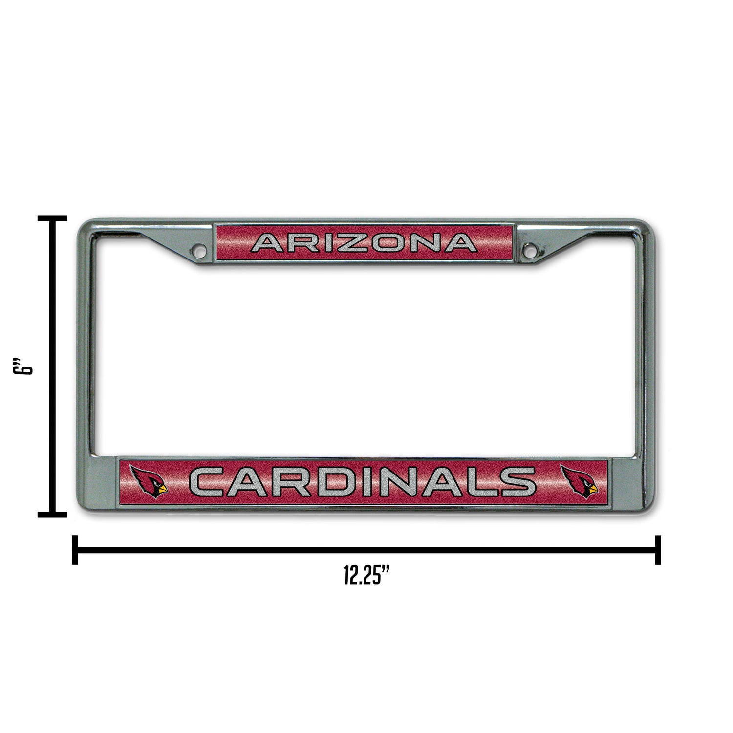 NFL Arizona Cardinals Chrome Glitter License Plate Frame Fan Gear NFL Arizona Cardinals
