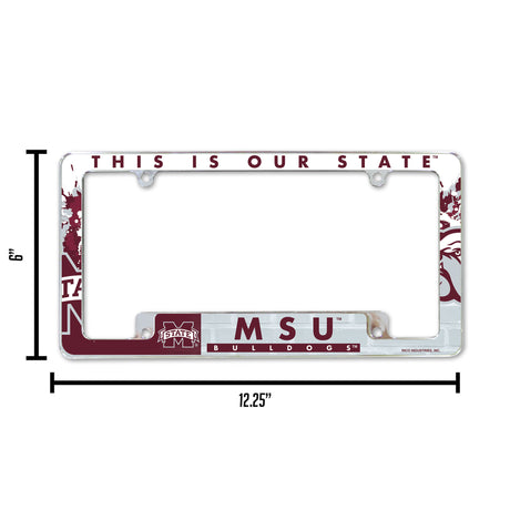 NCAA Mississippi State Bulldogs All Over Chrome License Plate Frame Fan Gear NCAA Mississippi State Bulldogs