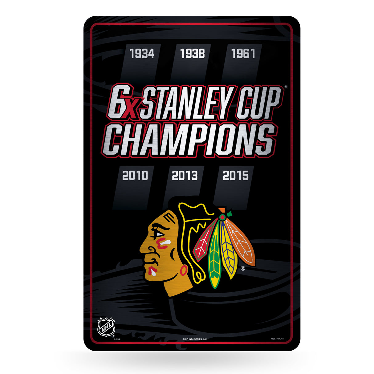 NHL Chicago Blackhawks Large Metal Sign Fan Gear NHL Chicago Blackhawks