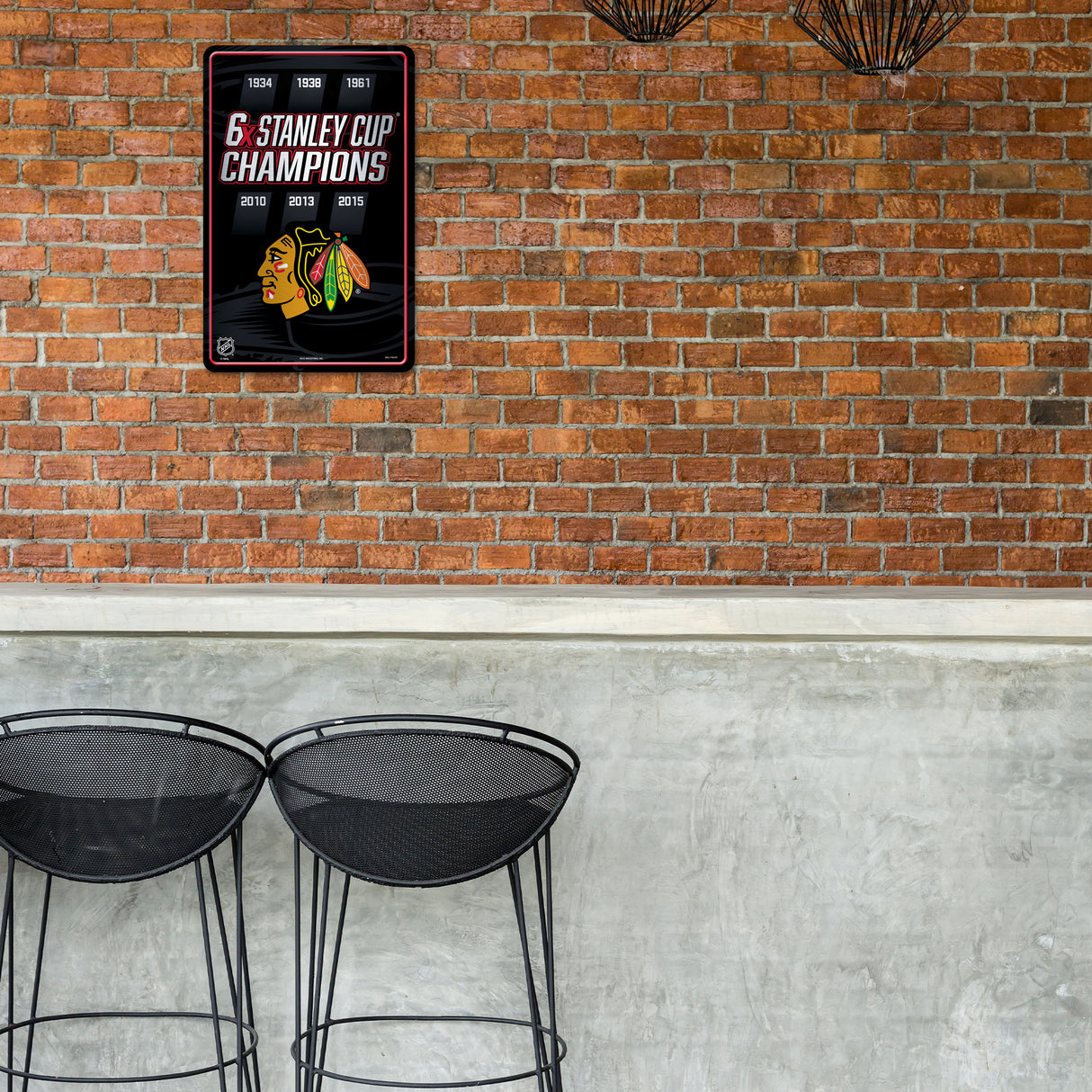 NHL Chicago Blackhawks Large Metal Sign Fan Gear NHL Chicago Blackhawks