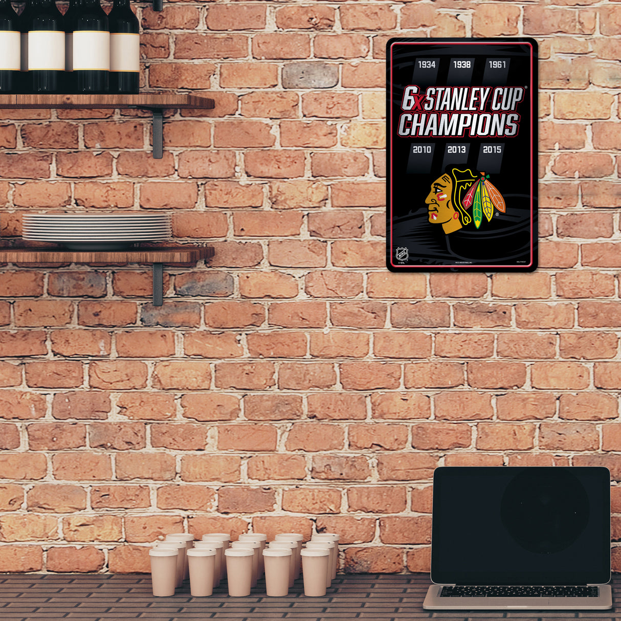 NHL Chicago Blackhawks Large Metal Sign Fan Gear NHL Chicago Blackhawks