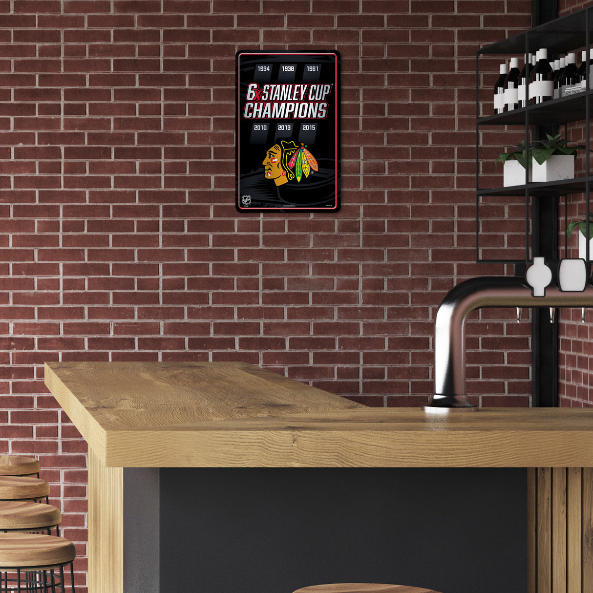 NHL Chicago Blackhawks Large Metal Sign Fan Gear NHL Chicago Blackhawks