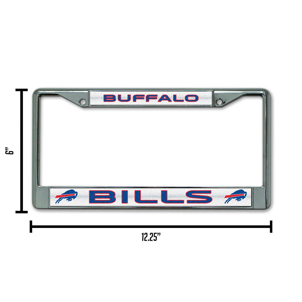 NFL Buffalo Bills Chrome Glitter License Plate Frame Fan Gear NFL Buffalo Bills