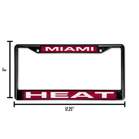 NBA Miami Heat Laser Laser Cut Black Chrome License Plate Frame Fan Gear NBA Miami Heat
