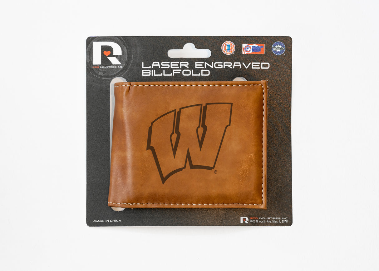 NCAA Wisconsin Badgers Laser Engraved Bill-Fold Fan Gear NCAA Wisconsin Badgers