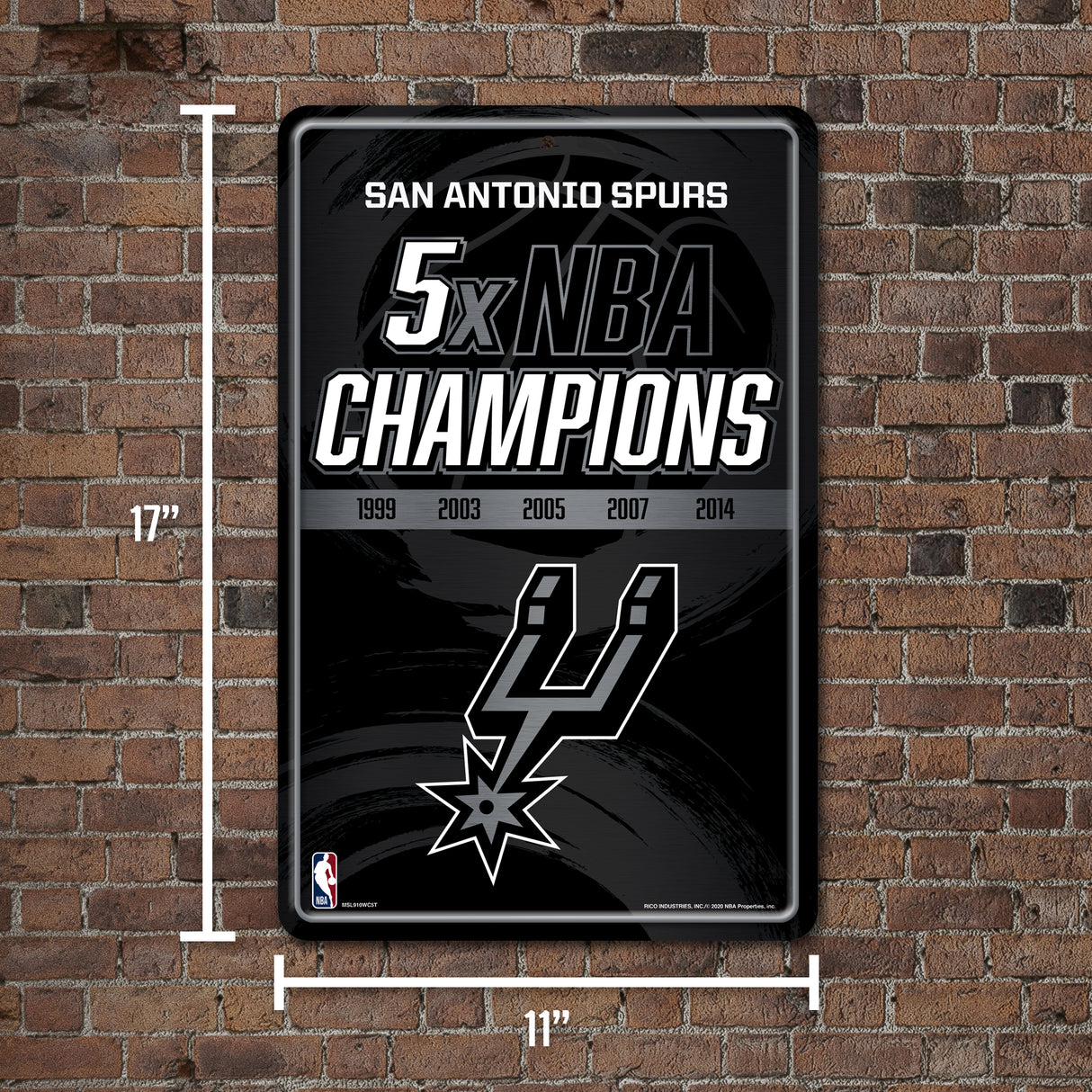 NBA San Antonio Spurs Large Metal Sign Fan Gear NBA San Antonio Spurs