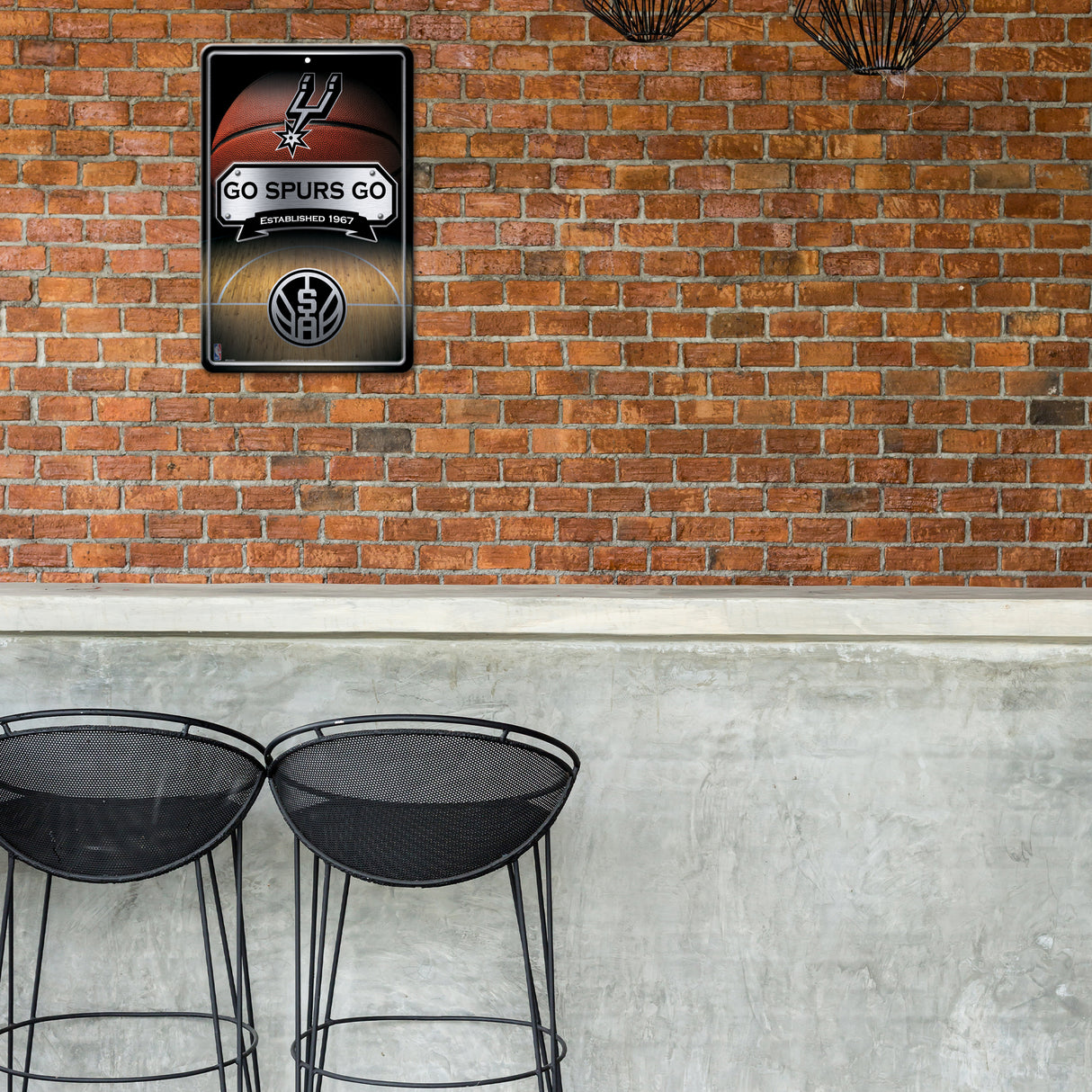 NBA San Antonio Spurs Large Metal Sign Fan Gear NBA San Antonio Spurs
