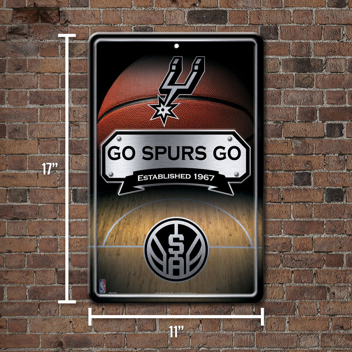 NBA San Antonio Spurs Large Metal Sign Fan Gear NBA San Antonio Spurs