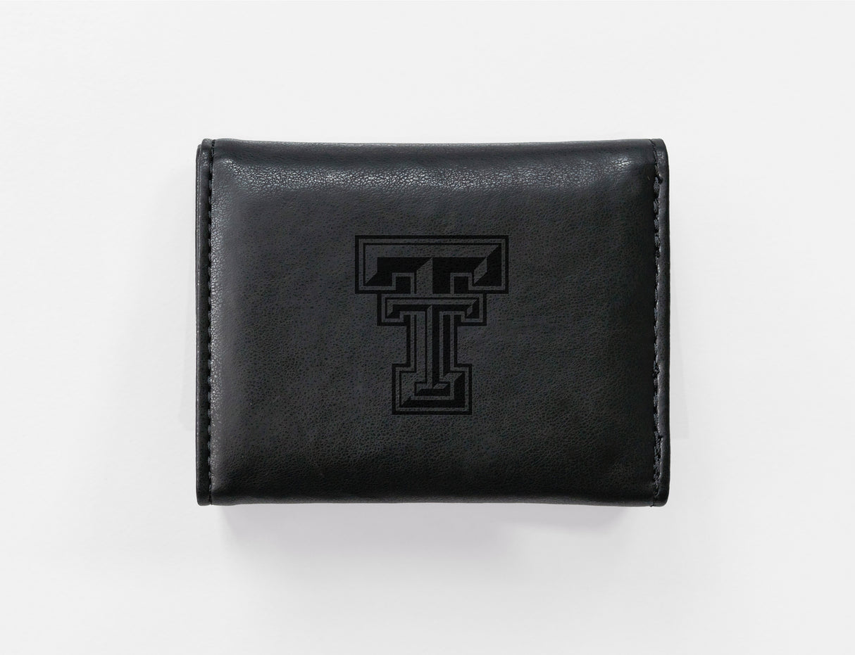 NCAA Texas Tech Red Raiders Laser Engraved Tri-Fold Wallet Fan Gear NCAA Texas Tech Red Raiders