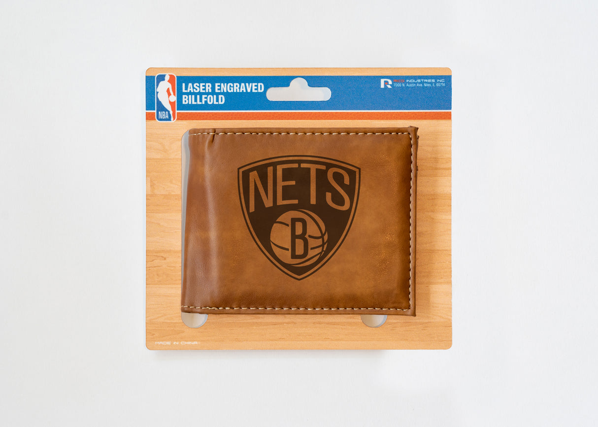 NBA Brooklyn Nets Laser Engraved Bill-Fold Fan Gear NBA Brooklyn Nets