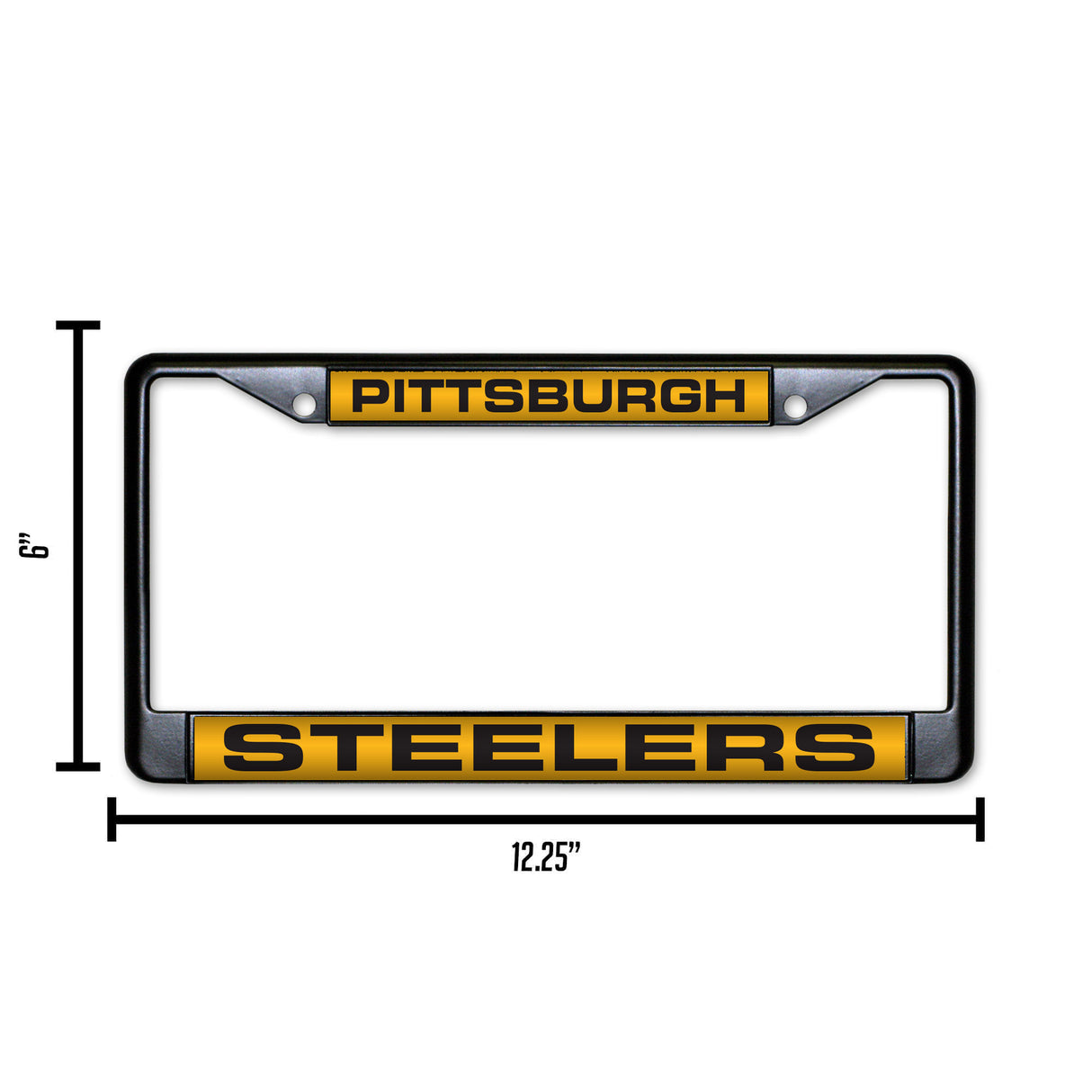 NFL Pittsburgh Steelers Laser Cut Black Chrome License Plate Frame Fan Gear NFL Pittsburgh Steelers