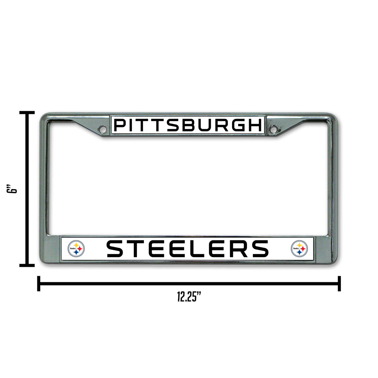 NFL Pittsburgh Steelers Chrome License Plate Frame Fan Gear NFL Pittsburgh Steelers