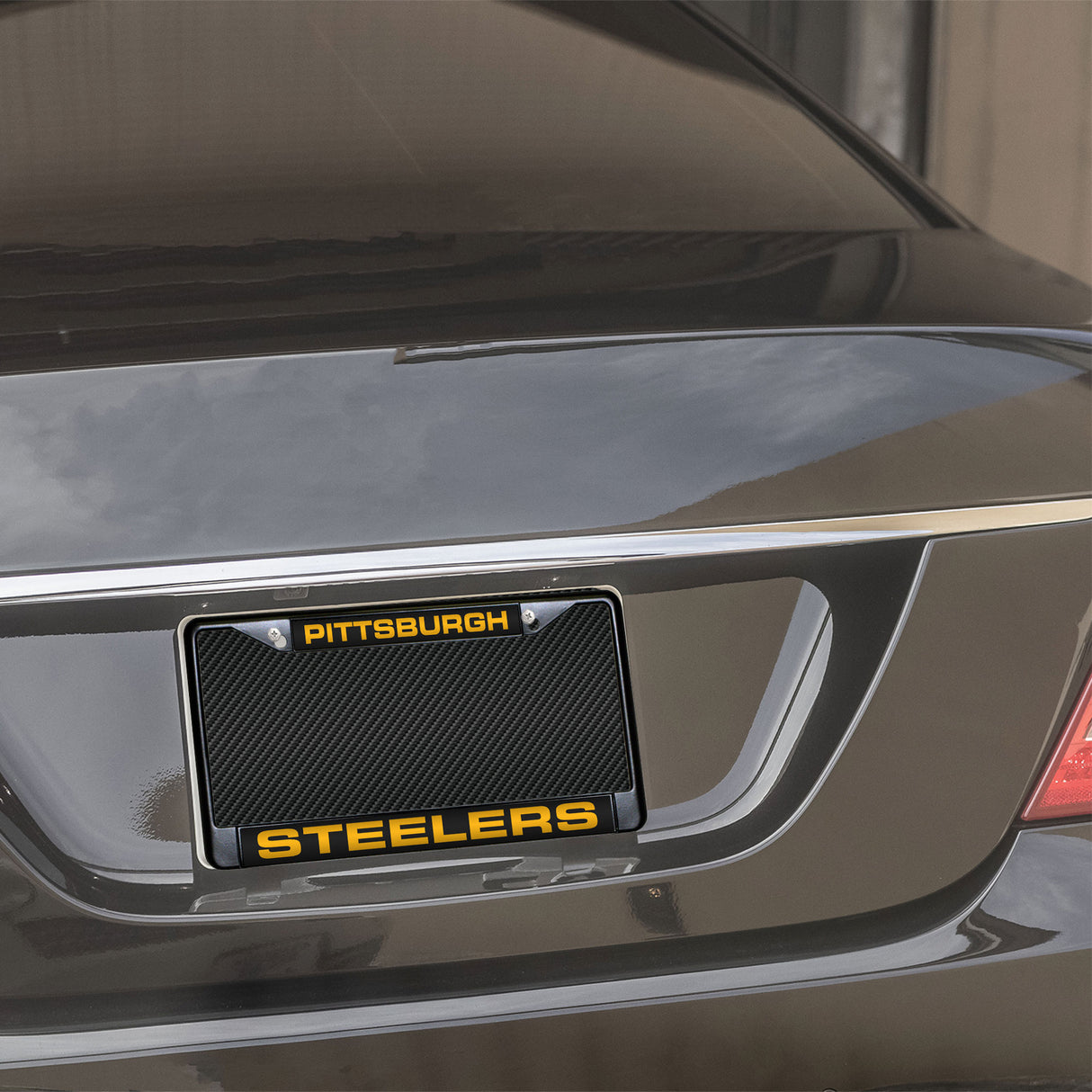 NFL Pittsburgh Steelers Laser Cut Black Chrome License Plate Frame Fan Gear NFL Pittsburgh Steelers