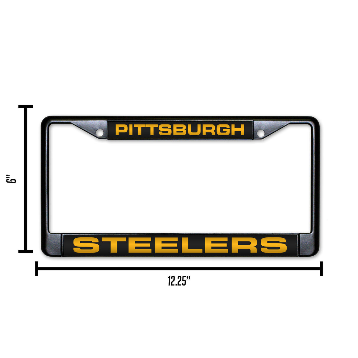 NFL Pittsburgh Steelers Laser Cut Black Chrome License Plate Frame Fan Gear NFL Pittsburgh Steelers