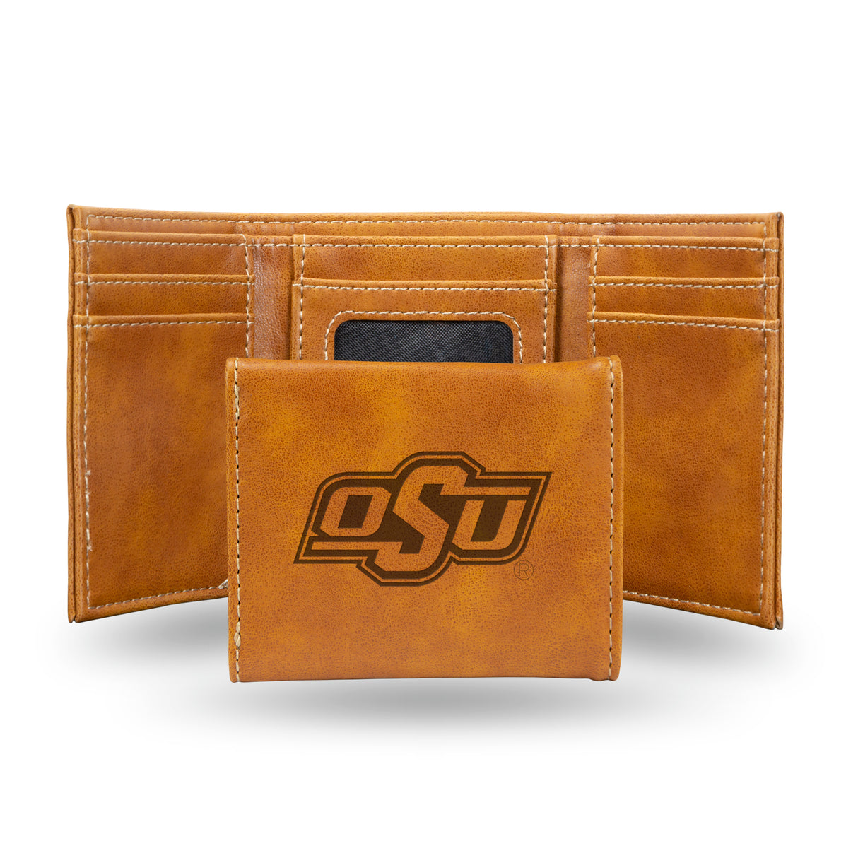 NCAA Oklahoma State Cowboys Laser Engraved Tri-Fold Wallet Fan Gear NCAA Oklahoma State Cowboys